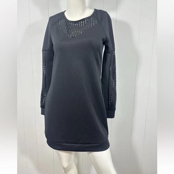Fabletics Sweatshirt Dress Women Size S Black Tilly Athletic Dress Mini Dress - Picture 3 of 13